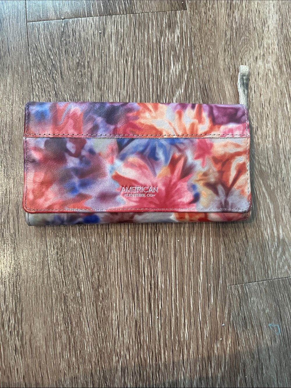 American Leather Floral Tie-Dye Clutch Wallet - Multicolor